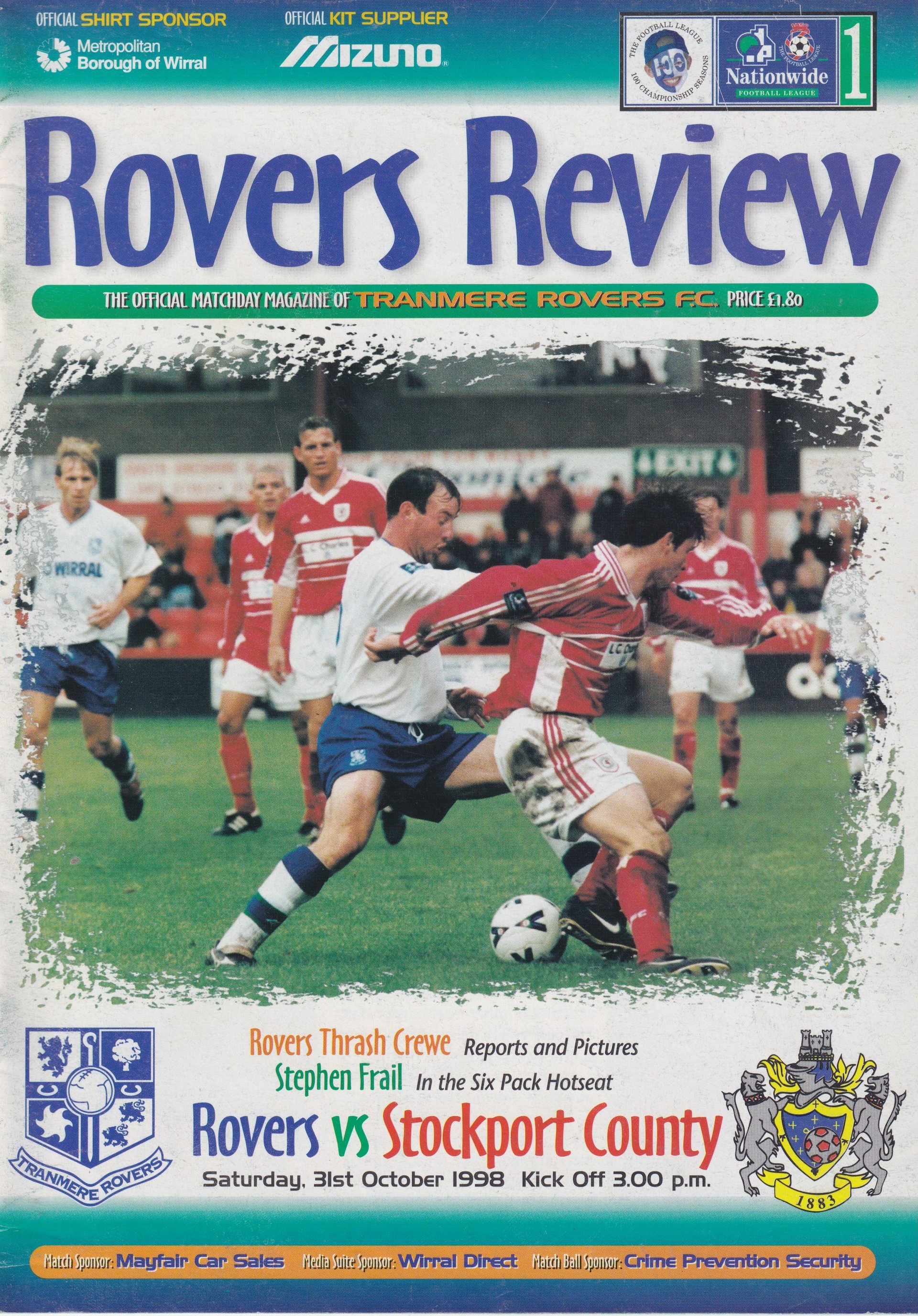 Tranmere Rovers v Stockport County match programme